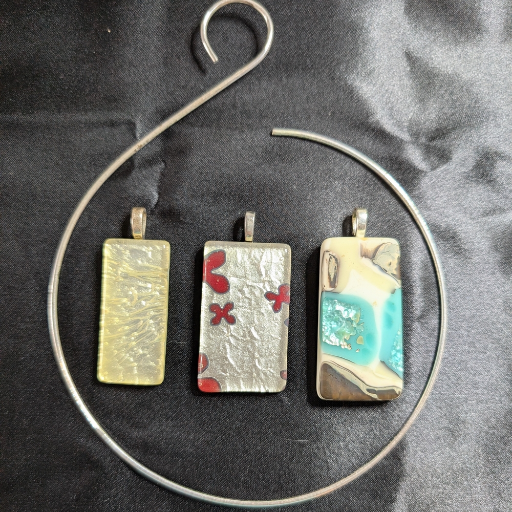 Elegant Silver and Gold Pendant Set